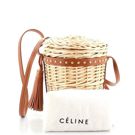 celine wicker bag|celine wicker mini panier bag.